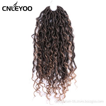 River Faux Locs Hair Red 18 Inch Factory Synthetic Goddess Faux Locs Crochet Braiding Hair Extension